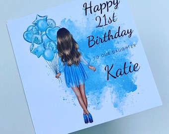Personalised 16th 21st 30th etc Birthday Card to Daughter | Girls Keepsake Card/Gift | Granddaughter/Niece/Cousin/Sister/Friend/Family