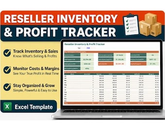 Reseller Inventory & Profit Tracker | Excel, Google Sheets Spreadsheet (Digital Download)
