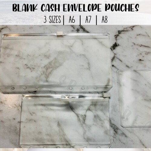 BLANK ZIPPER Clear Cash Envelopes A6 Zipper Pouch A7 Zipper Etsy