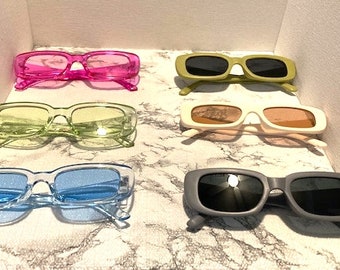 Sunglasses | Retro Sunglasses | Vintage Rectangular Sunglasses | Square vintage sunglasses | Fall | Spring Eyewear | Summer | Fashion |