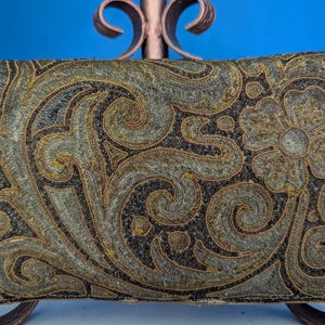 Antique 1920s Parisian Clutch | Art Deco Beaded Floral Purse | Sustainable Vintage Evening Bag