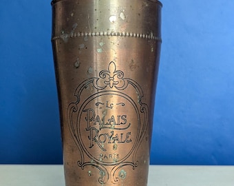 Vintage Copper Cocktail Shaker – Le Palais Royale Paris, Art Deco Barware Souvenir