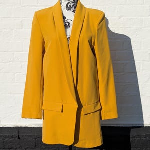 Vintage Mustard Yellow Italian Blazer - Longline Fit, Size 10
