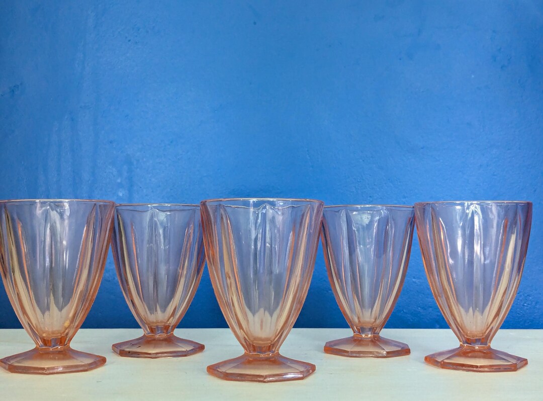 Rose Pink Fluted Sundae and Cocktail Glasses – Set of 5 - Etsy