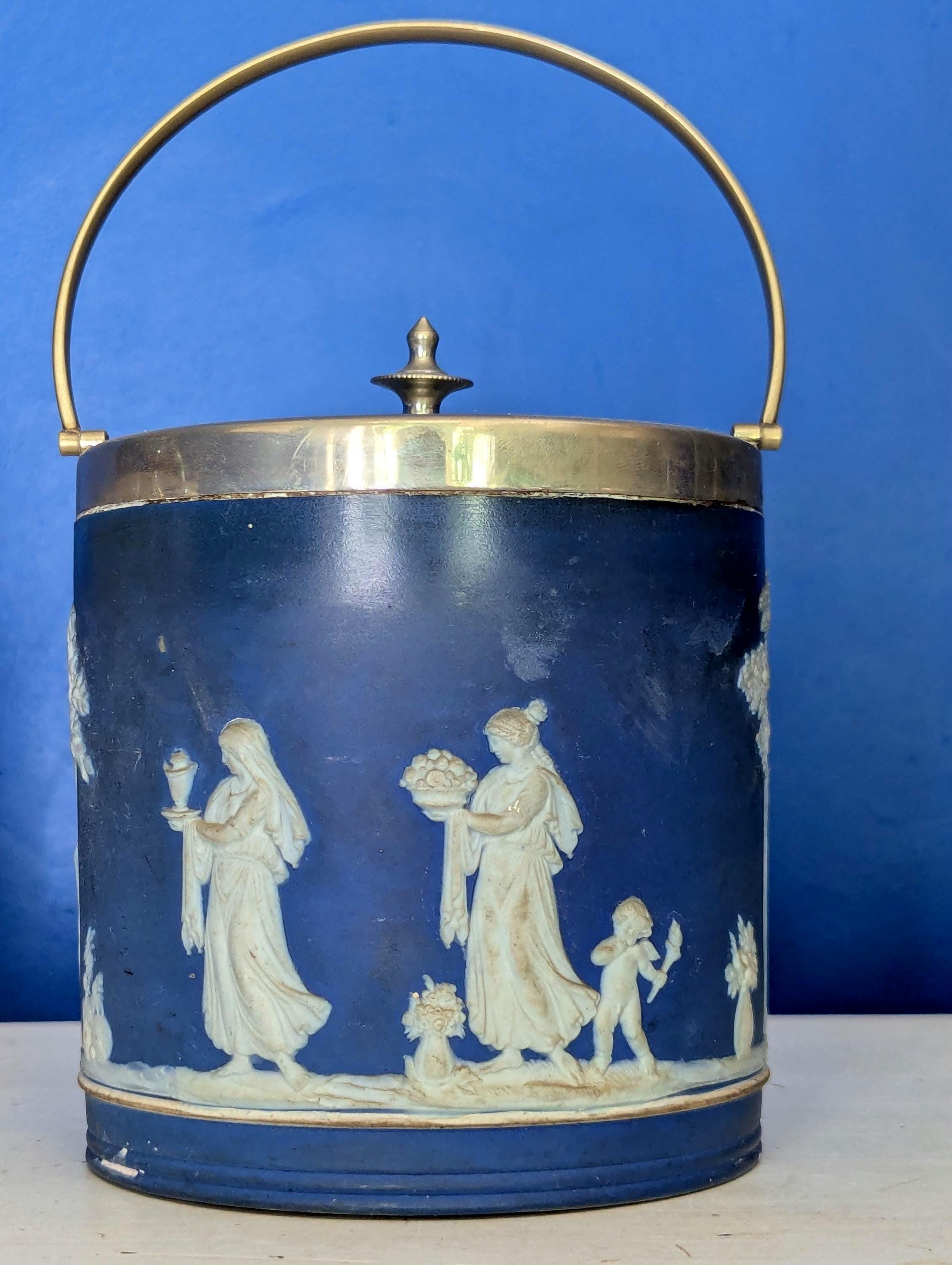 Blue and White Biscuit Barrel - Etsy