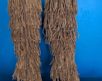 Jeffery Campbell Brown Suede Fringe Stiletto Knee-High Boots (Size UK 5 / EU 38 / US 7)