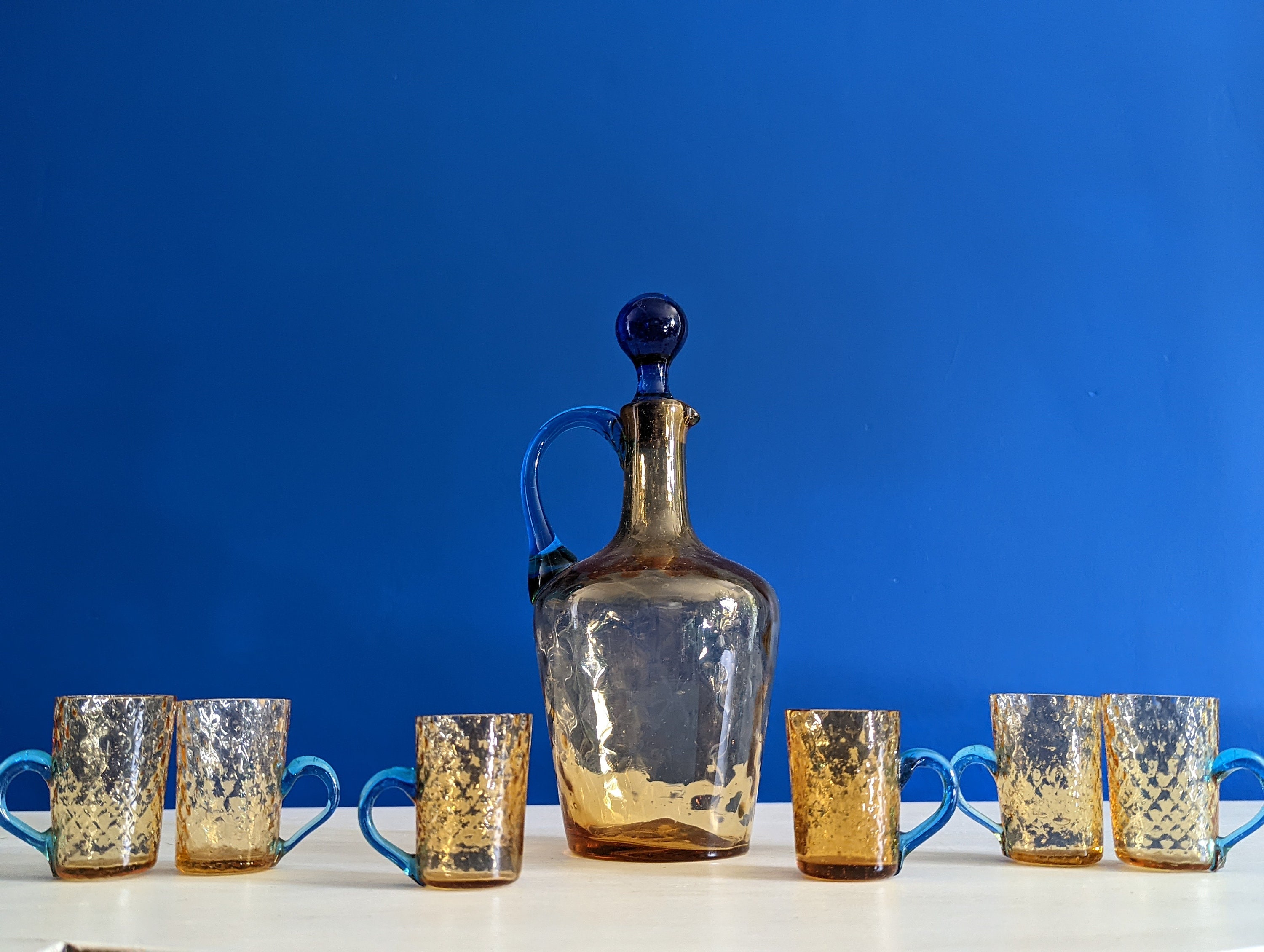 Antique French George Sand Portieux Bohemian Liquor Set