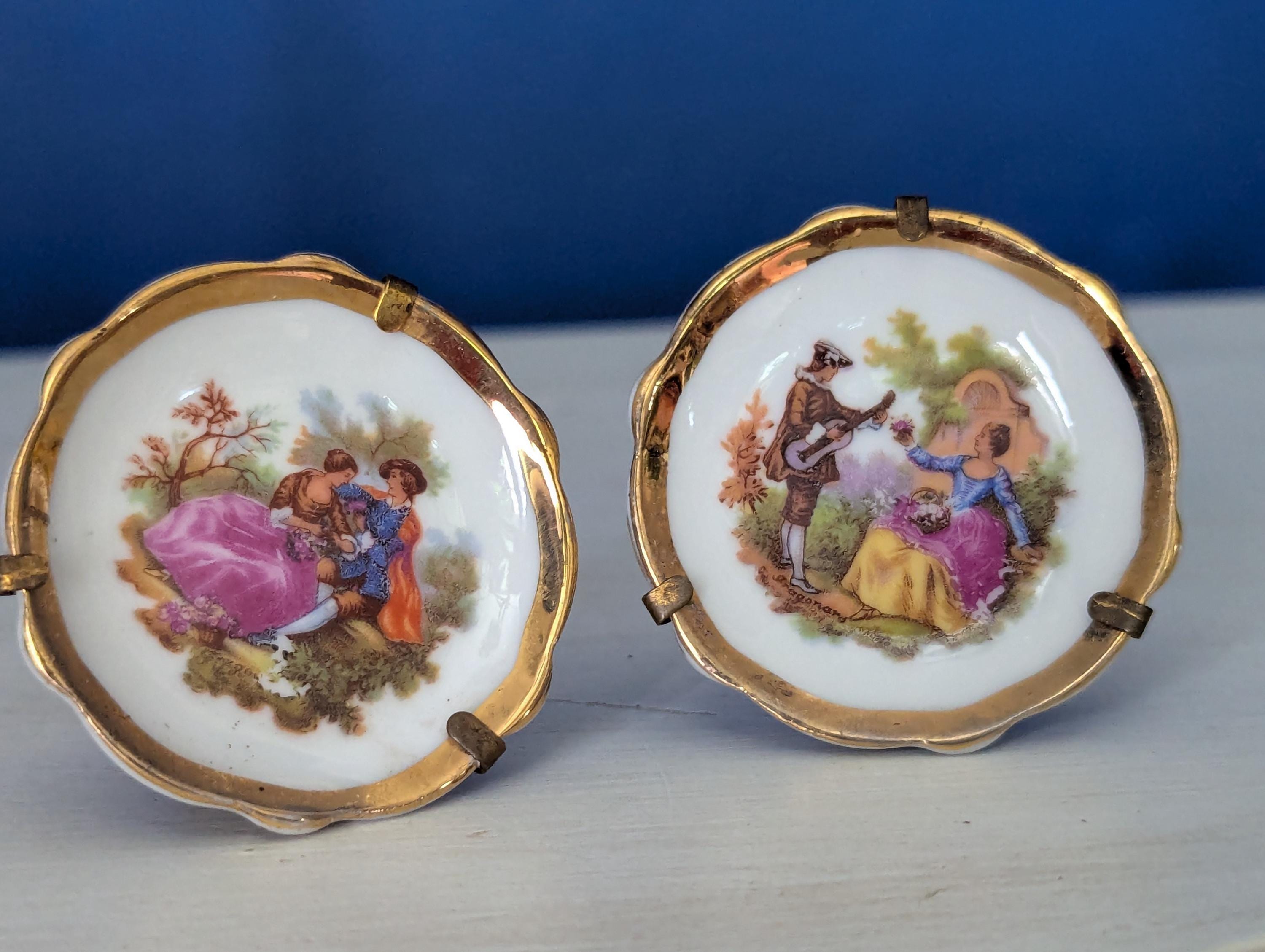 フランスの名門、リモージュ（Limoges）のミニチュア磁器3点セット フランスの名門、リモージュ（Limoges）のミニチュア磁器3点セット
