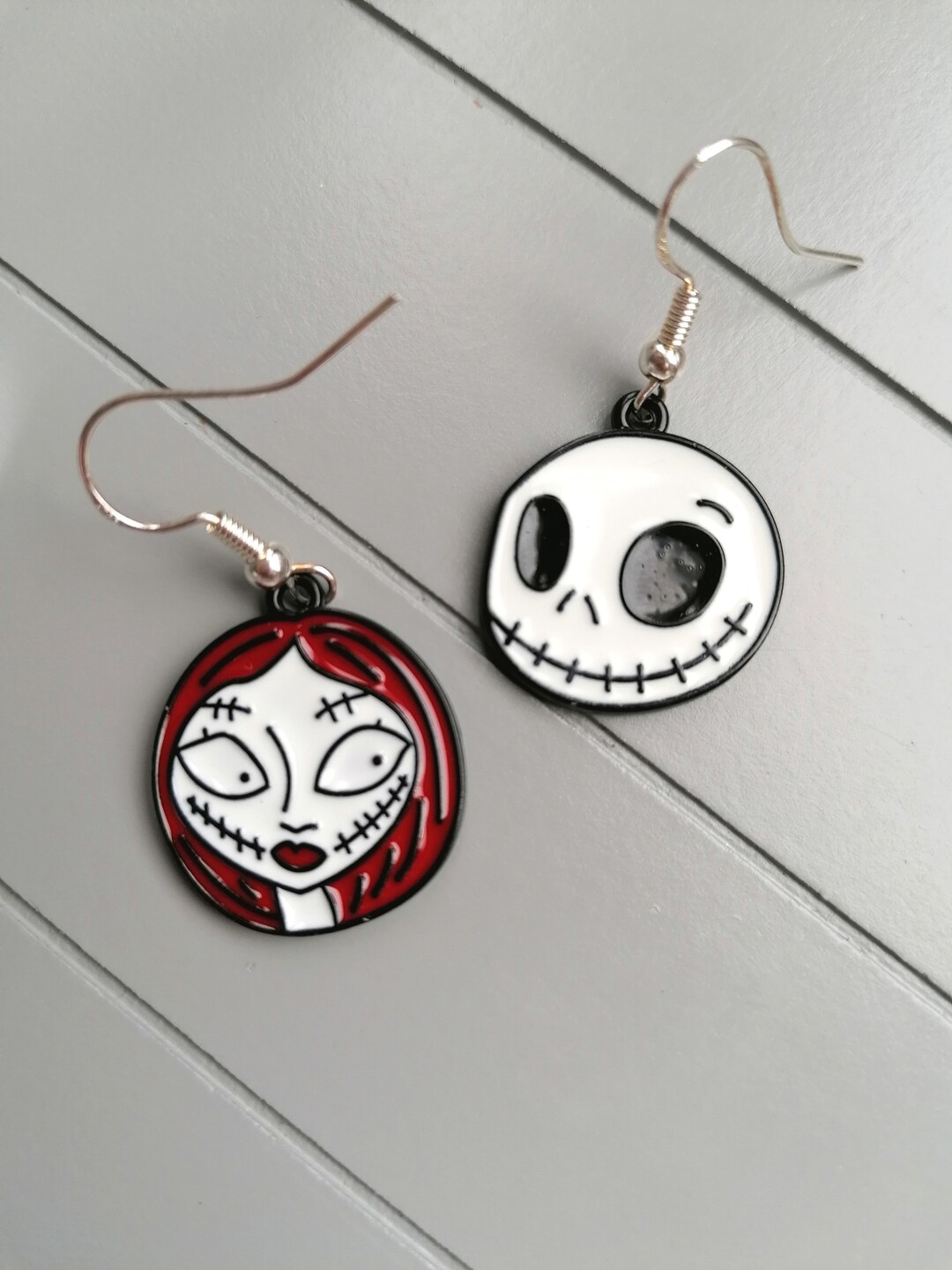 Nightmare Before Christmas Earrings. Jack and Sally Earrings. - Etsy