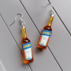 Aperol earrings. Aperol spritz earrings. Aperitivo bottle earrings. image 3