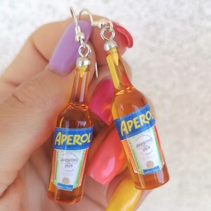 Aperol earrings. Aperol spritz earrings. Aperitivo bottle earrings. image 5