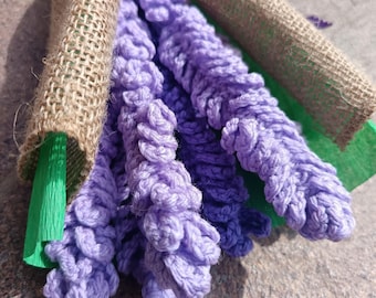 Crochet Lavender flower arrangement. Bunch of crochet lavender. Forever flowers. Lavender. Handmade lavender. Handmade spring flowers.
