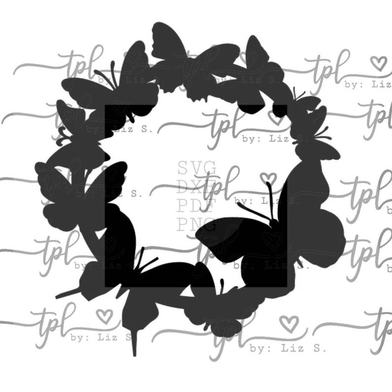 Butterfly Border Svg and Dxf Files Etsy