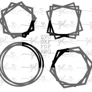 four caketopper borders svg/dxf/png/pdf