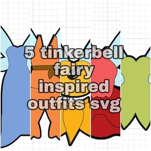five tinkerbell fairy dress svg