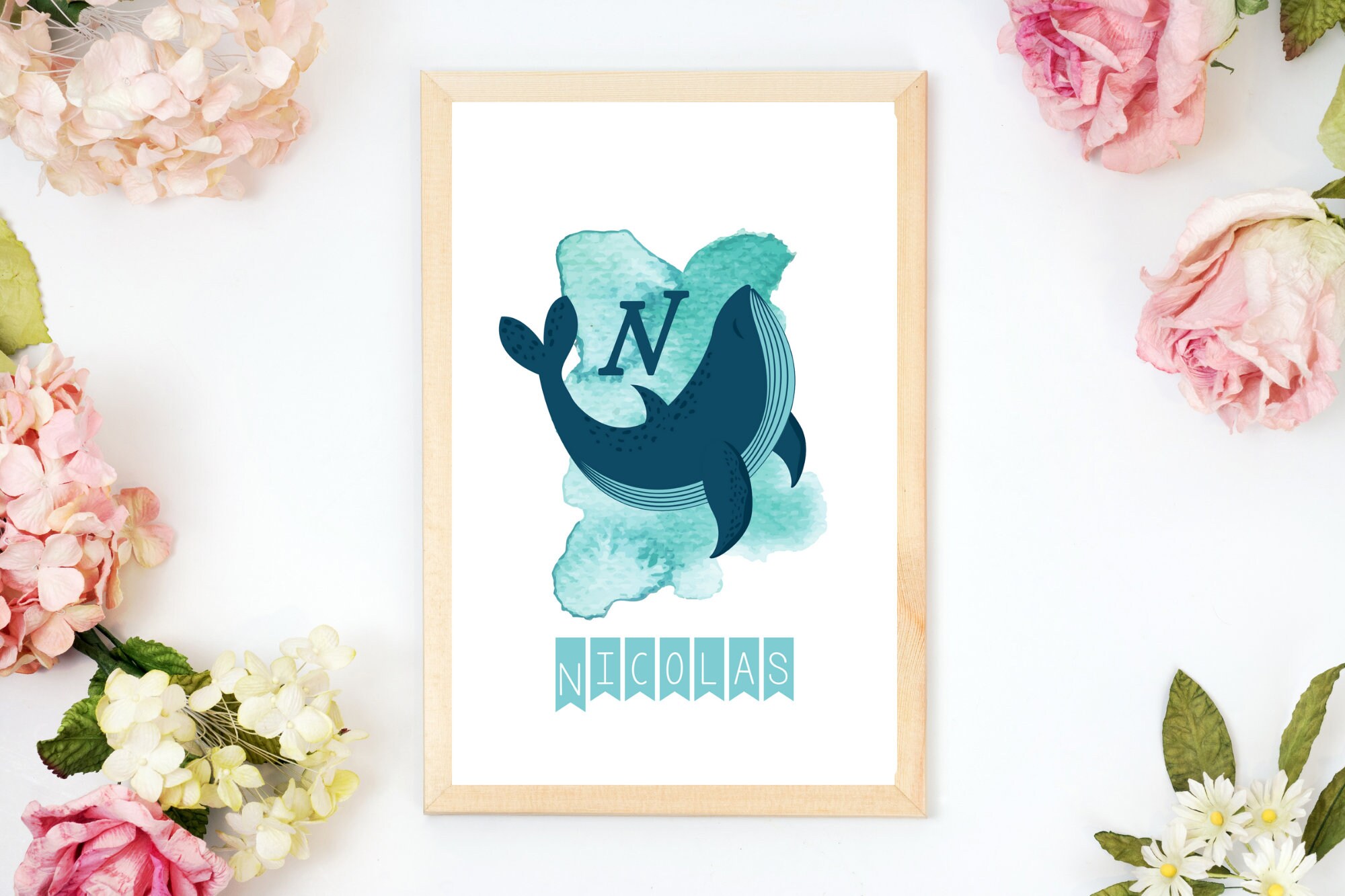 Affiche Initiale Aquarelle
