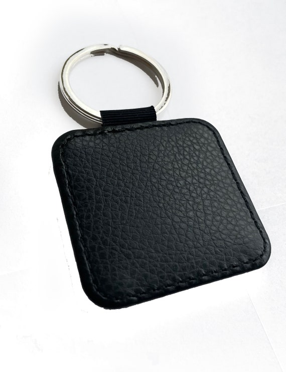 AWARD ROUND KEY RING > ITALIAN LEATHER BLACK