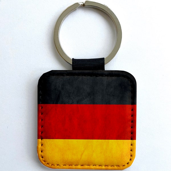 Flag Of Germany Berlin Tricolour Synthetic Leather Key ring tag Decor Dec