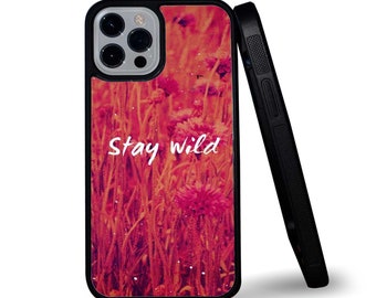 Stay Wild Aesthetics Wallpaper Stylish Snapback Rubber Phone Cover for iPhone & - Gift