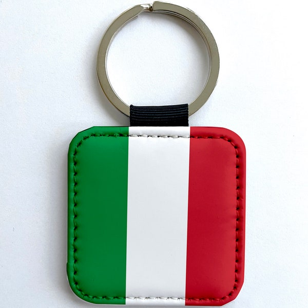 Flag Of Italy Italian Republic Rome Synthetic Leather Key ring tag Decor Dec