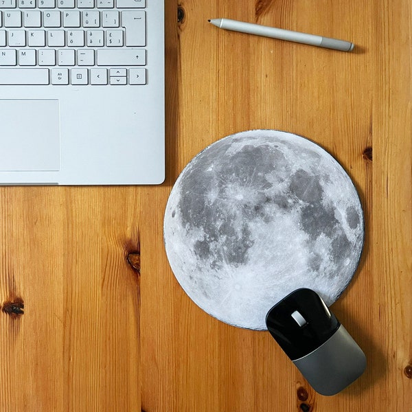 Celestial Moon Planet White Ball For Computer PC Laptop Mouse Pad Mat Home Office Decor Novelty