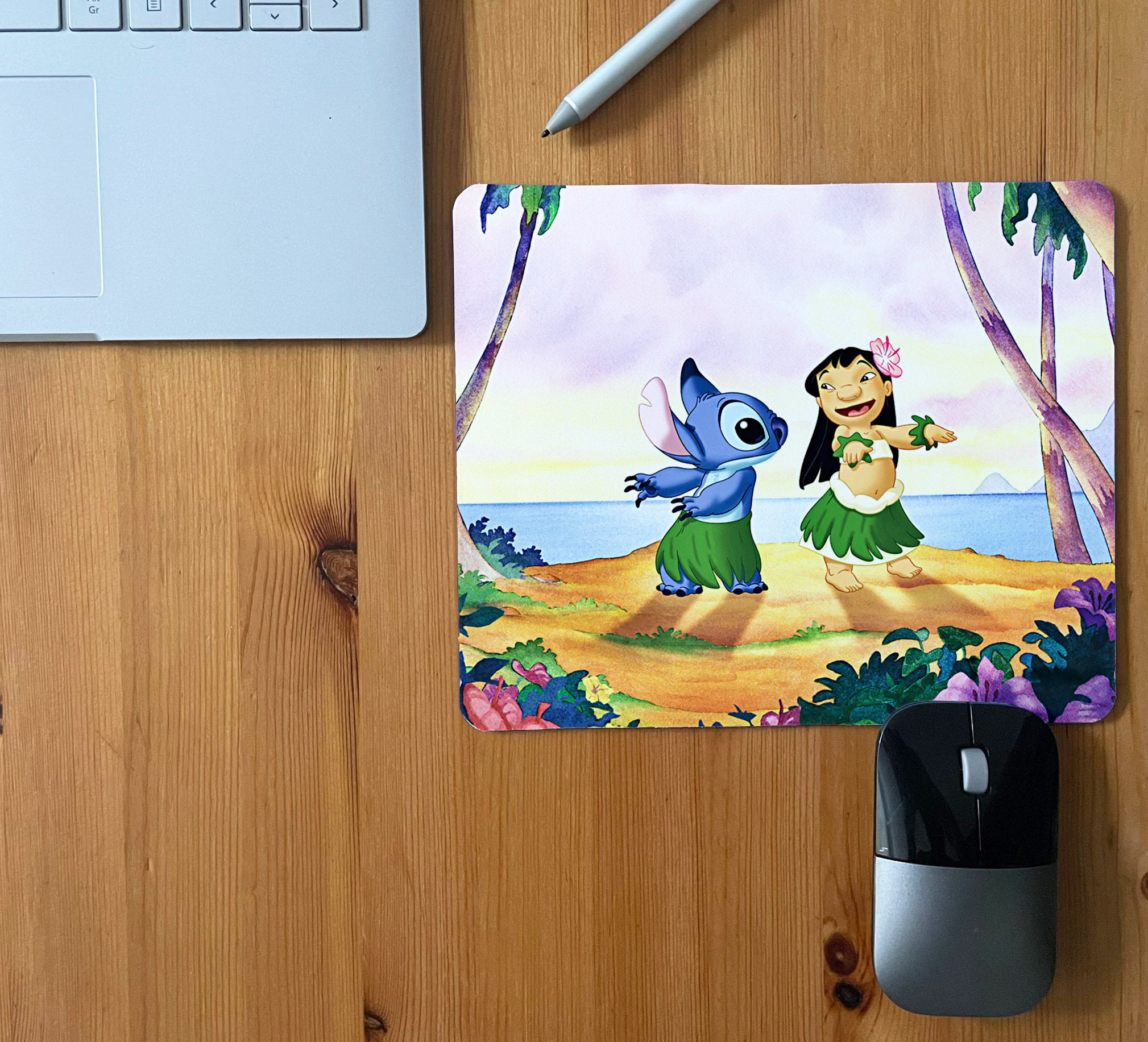 Discover Lilo And Stitch Partying in Hawaii Beach Mouse Pad