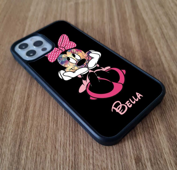 Funda Móvil Personalizada Disney con tus Iniciales Minnie Vestido Rosa -  Licencia Oficial de Disney