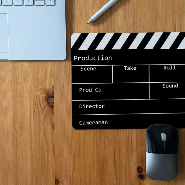 Director Movie Video Slate Clapboard Film Cut Prop For Computer PC Laptop Mouse Pad Mat Home Office Decor Novelty