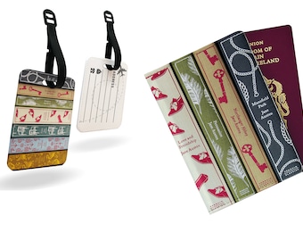 Jane Austen British Novelist Classic Collection Travel essential passport holder cover and luggage tag