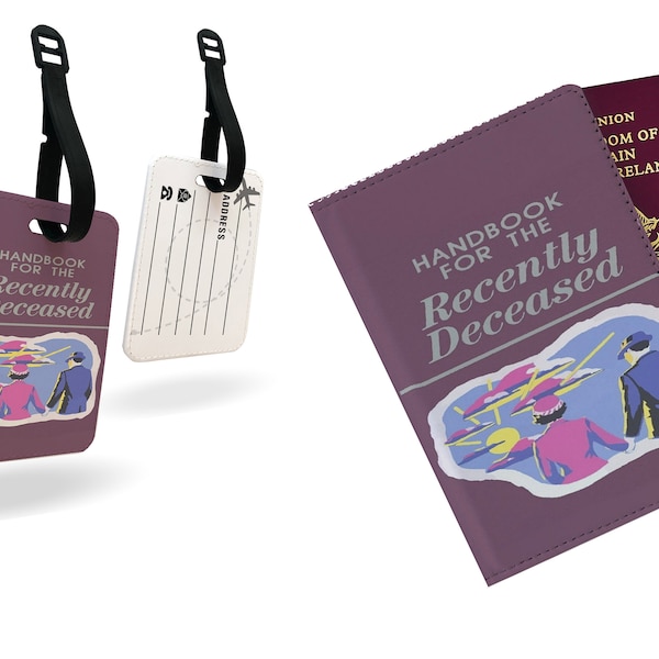 Recently Deceased Tim burtons Comedy Book Novel travel essential passport holder cover and luggage tag