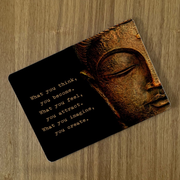 What You Think You Become Wisdom Quote By Gautama Buddha Travel essential passport holder cover and luggage tag