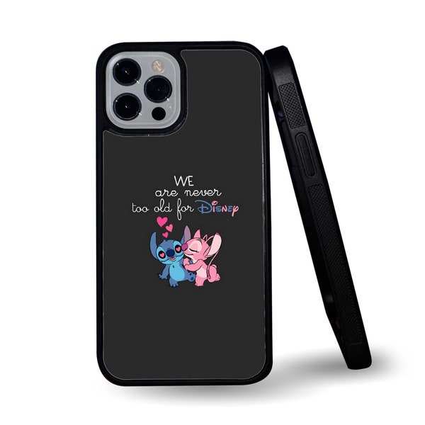 Lilo Stitch Wallpaper Walt Disney Cartoon Funny Stylish Snapback Rubber Phone Cover for iPhone & - Gift