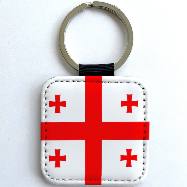 Georgia national Tbilisi flag key holderSynthetic Leather Key ring tag Decor Dec