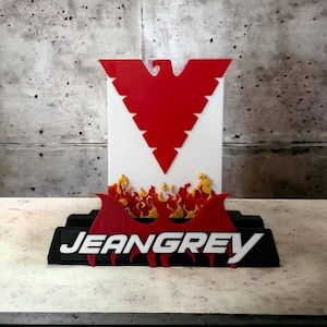 Jean Grey Comic Book Stand fits graded CGC CBCS-Wall Mounted-Desktop LED- Kickstands and more available in any color
