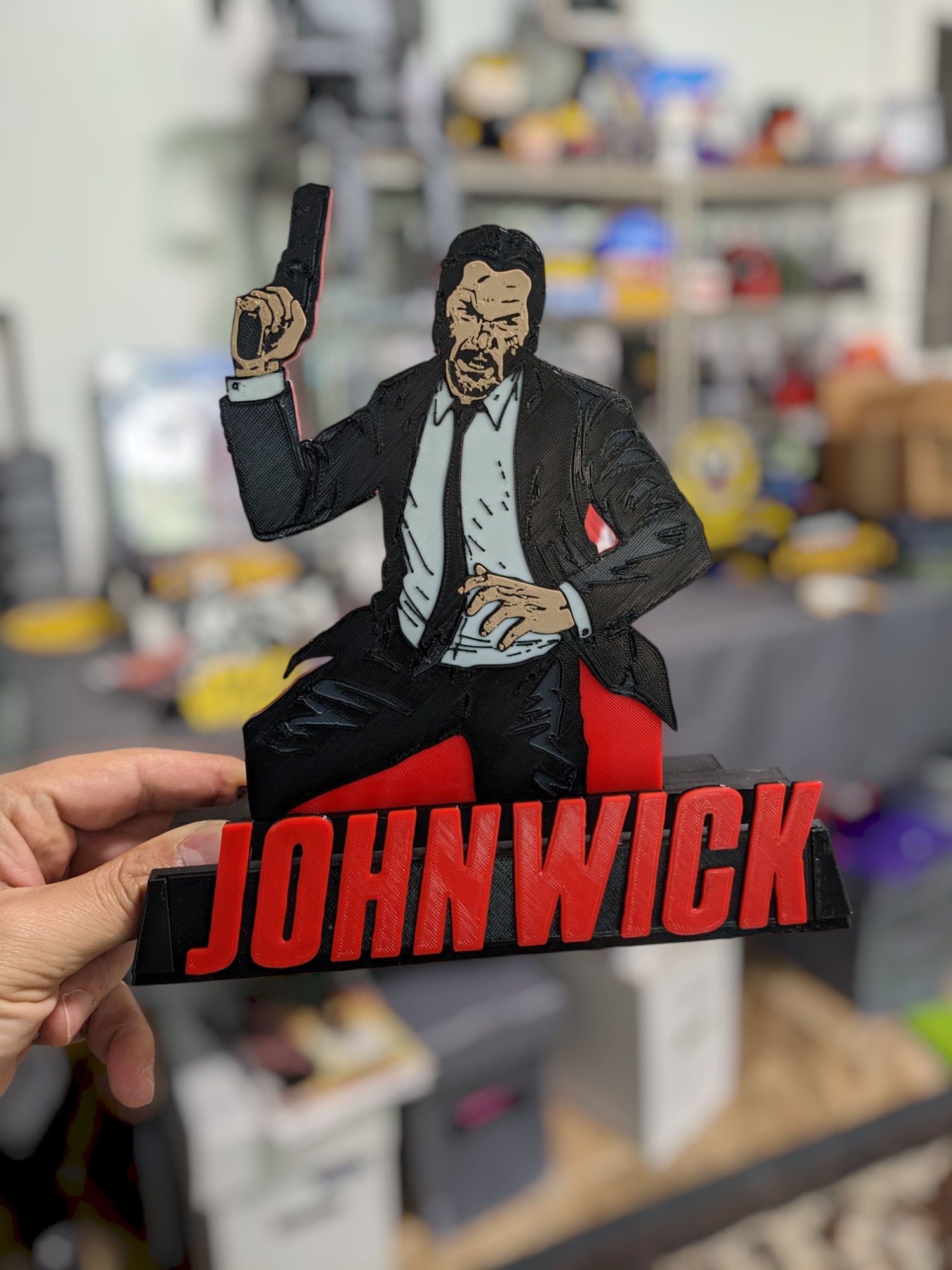 John Wick Comic Book Stand fits graded CGC CBCS-Wall Mounted-Desktop LED- Kickstands and more available in any color