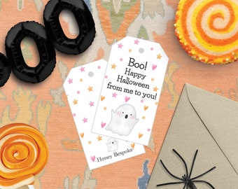 Halloween Cute Ghost Gift Tag / Printable Halloween Gift Tag / Watercolor Halloween Party Tag / Kids Halloween Gift Tags / Halloween Cards
