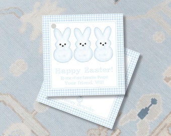 Watercolor Easter Gift Tag / Gingham Gift Tags / Childrens Gift Tag / Kids Gift Tag / Enclosure Card / Blue / Gingham / Grandmillennial