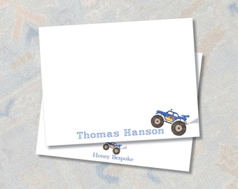 Personalized Kids Monster Truck Stationery / Monster Truck Themed Thank You Cards / Watercolor Monster Trucks / Boys Monster Trucks