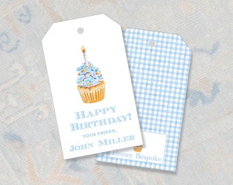 Watercolor Cupcake Gift Tags | Birthday Enclosure Cards