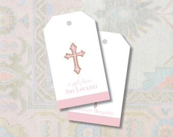 Watercolor Cross Gift Tag / Baptism Gift Tags / Dedication Gift Tag / Communion Gift / Enclosure Cards / Gift / Classic / Felt Tag / Preppy