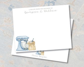Personalized Recipe Cards | Watercolor Mixer | Bridal Shower Recipe Card