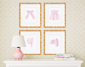 Girl Nursery Wall Art Set | Watercolor Nursery Prints | Baby Girls Decor