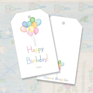 Classic Birthday Gift Tags | Balloon Watercolor image 1