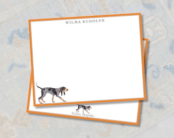 Personalized University of Tennessee Smokey Stationery/ University of Tennessee Volunteers Gifts / Bluetick Coonhound Watercolor Stationery