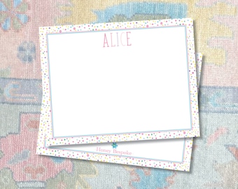 Personalized Watercolor Stationery / Girls Stationery Set / Personalized Thank You Cards / Preppy Stationery / Thank you Notes