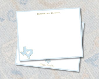Personalized Texas Stationery / Boys Stationery Set / From the Nursery Of / Personalized Notecards  / Thank you Note / Watercolor