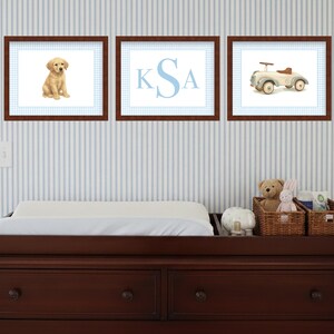 Watercolor Boy Nursery Art Prints | Classic Baby Room Wall Art Set