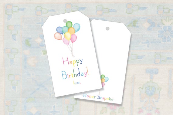 Children's Birthday Gift Tag / Party Gift Tags  / Toddler Gift Bag Tags / Preppy Gift Tags / Classic Party Bag Tag