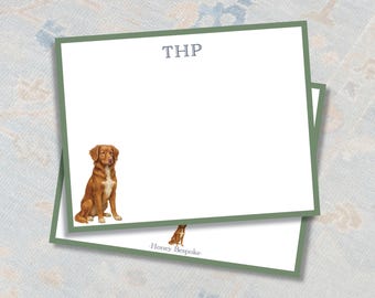 Nova Scotia Toller Stationery | Personalized Monogram Note Cards