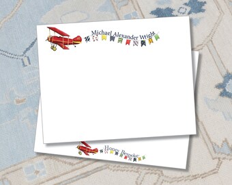 Personalized Plane Stationery / Boys Stationery Set / Personalized Thank You Cards / Personalized Stationary / Notecards  / Thank you Notes